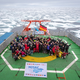 The MOSAiC scientists and support staff on the deck of the Polarstern vessel